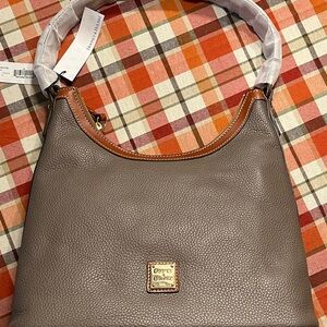 Dooney & Bourke Taupe Leather Hobo Bag